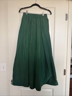 Zara Dark Green A-Line Maxi Skirt